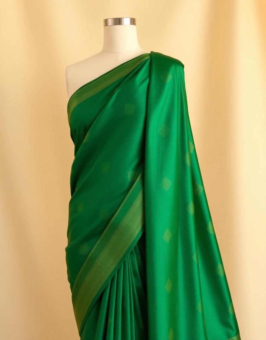 Vedika Emerald Festive Saree - Soft Silk saree | Mumbai Bazar