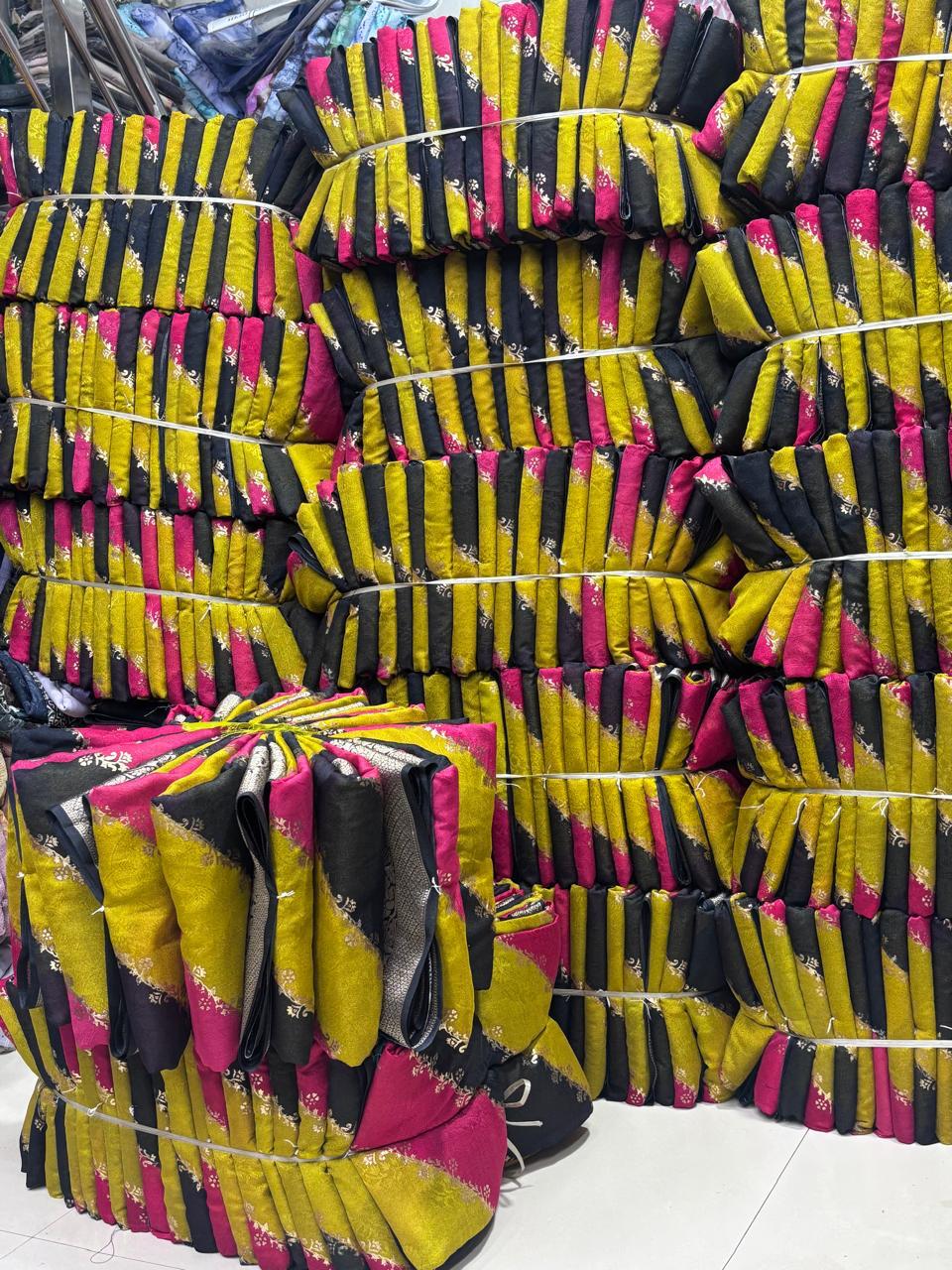 Mushroom Silk Leheriya Saree with Foil Print & Rich Zari Border – Festive Wear